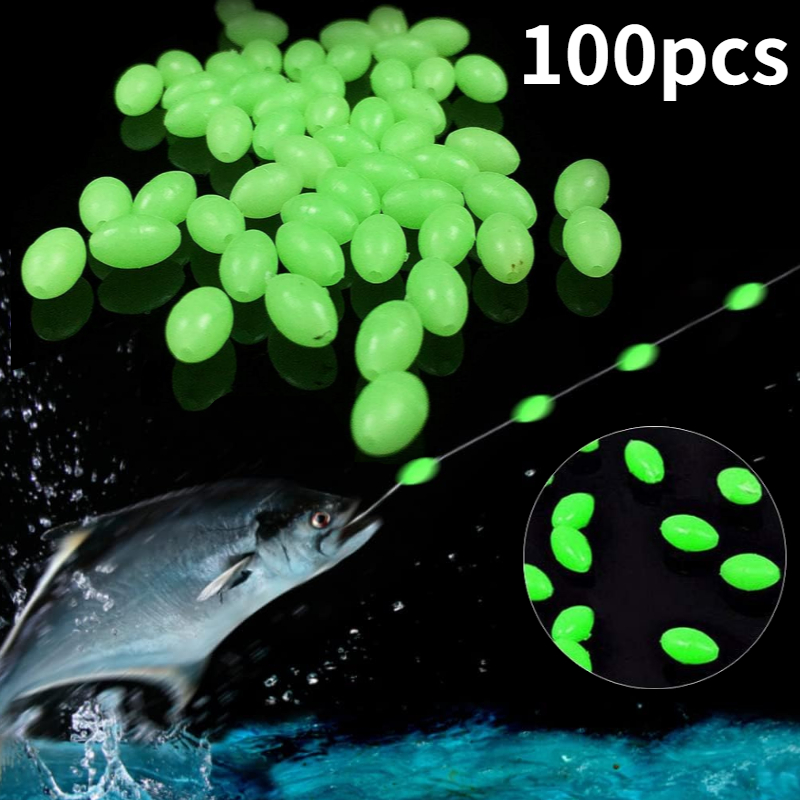 Fishing Equipment Tools - 100개/세트 타원형 야광 낚시 구슬 발광