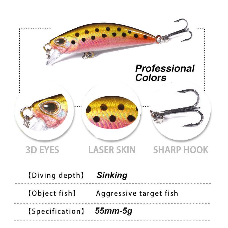 WESTBASS 1PX 마이크로 미노우 루어 55mm- - Fishing Equipment For Trout 리뷰 및 가격