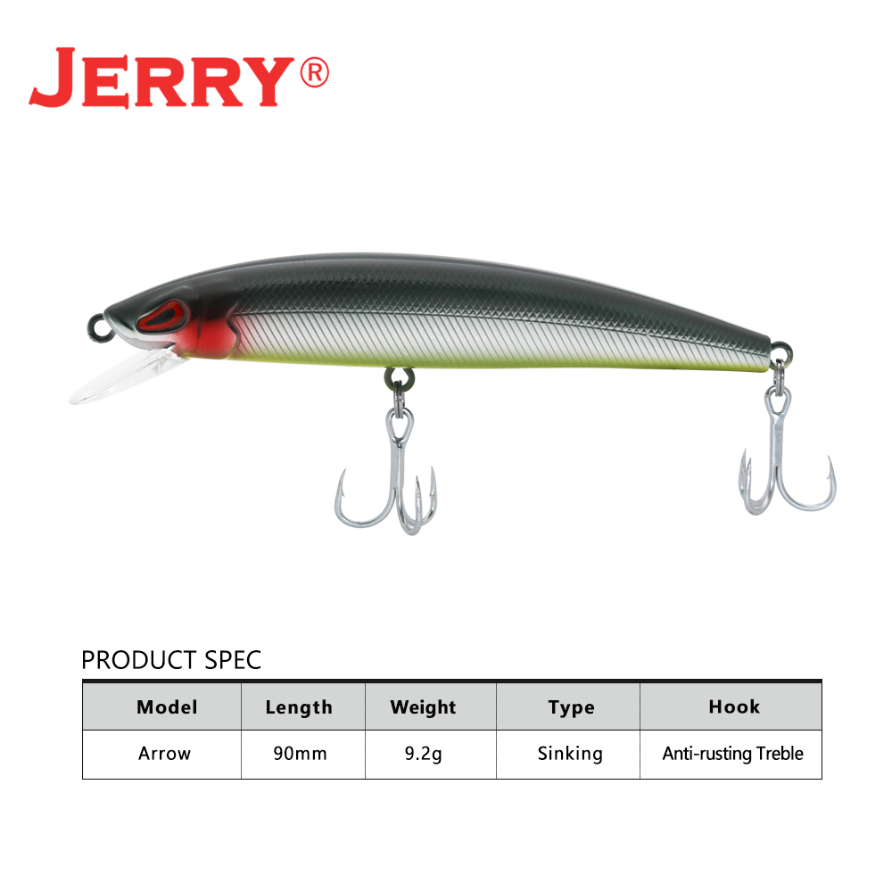 제리 화살 싱킹 캐스팅 트롤링 미노우 미끼 90mm,  - Fishing Equipment For Trout 리뷰 및 가격