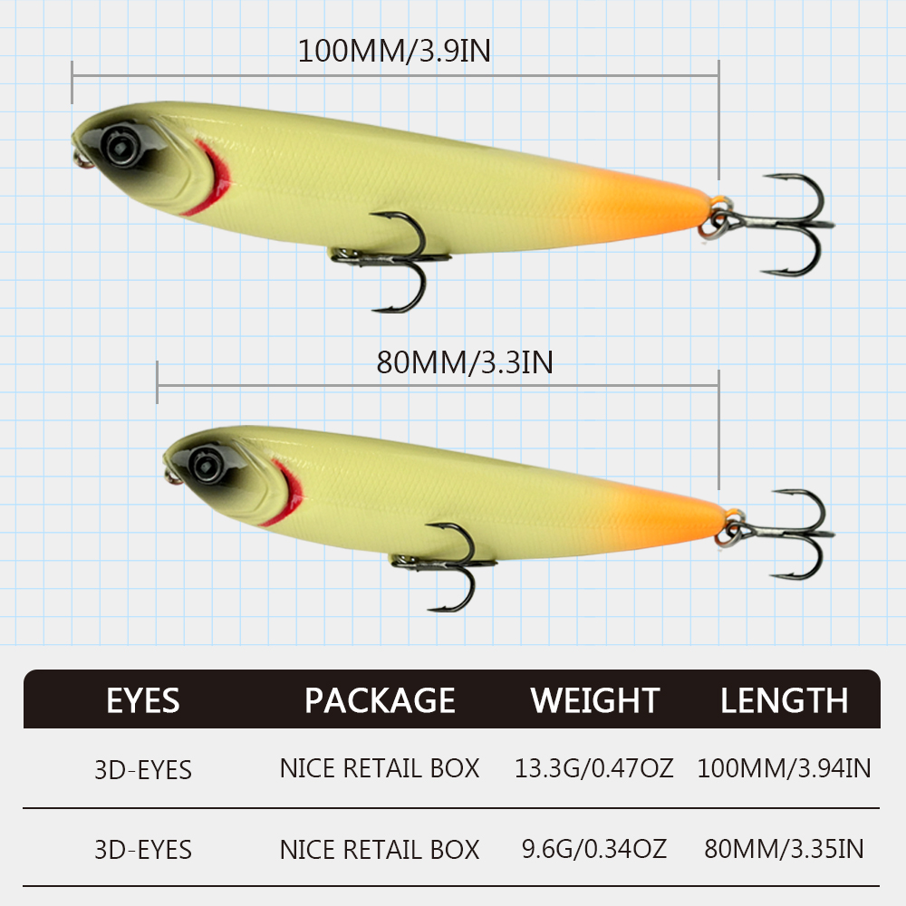 워터보이 연필 낚시 루어 하드 인공 미끼 스틱베이트,  - Fishing Equipment Market 리뷰 및 가격